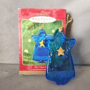 Hallmark Keepsake Ornament Christmas Blue Glass Angel 2000